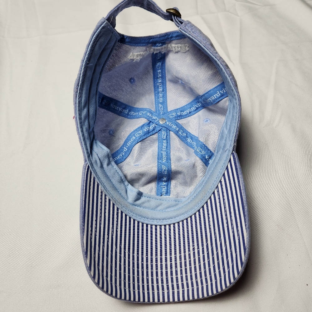 Vineyard Vines Youth Unisex Adjustable Strap Baseball Hat 100% Cotton Blue - Picture 3 of 5